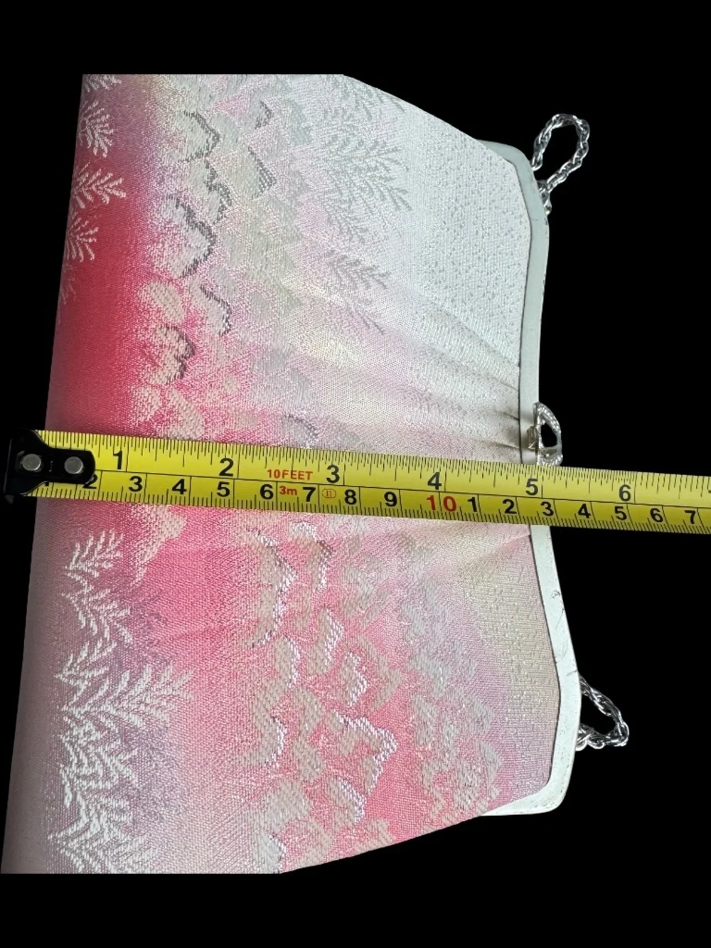 Vintage Japanese Kimono Clutch Bag Nishijin Brocade Pink Sakura Wedding Purse